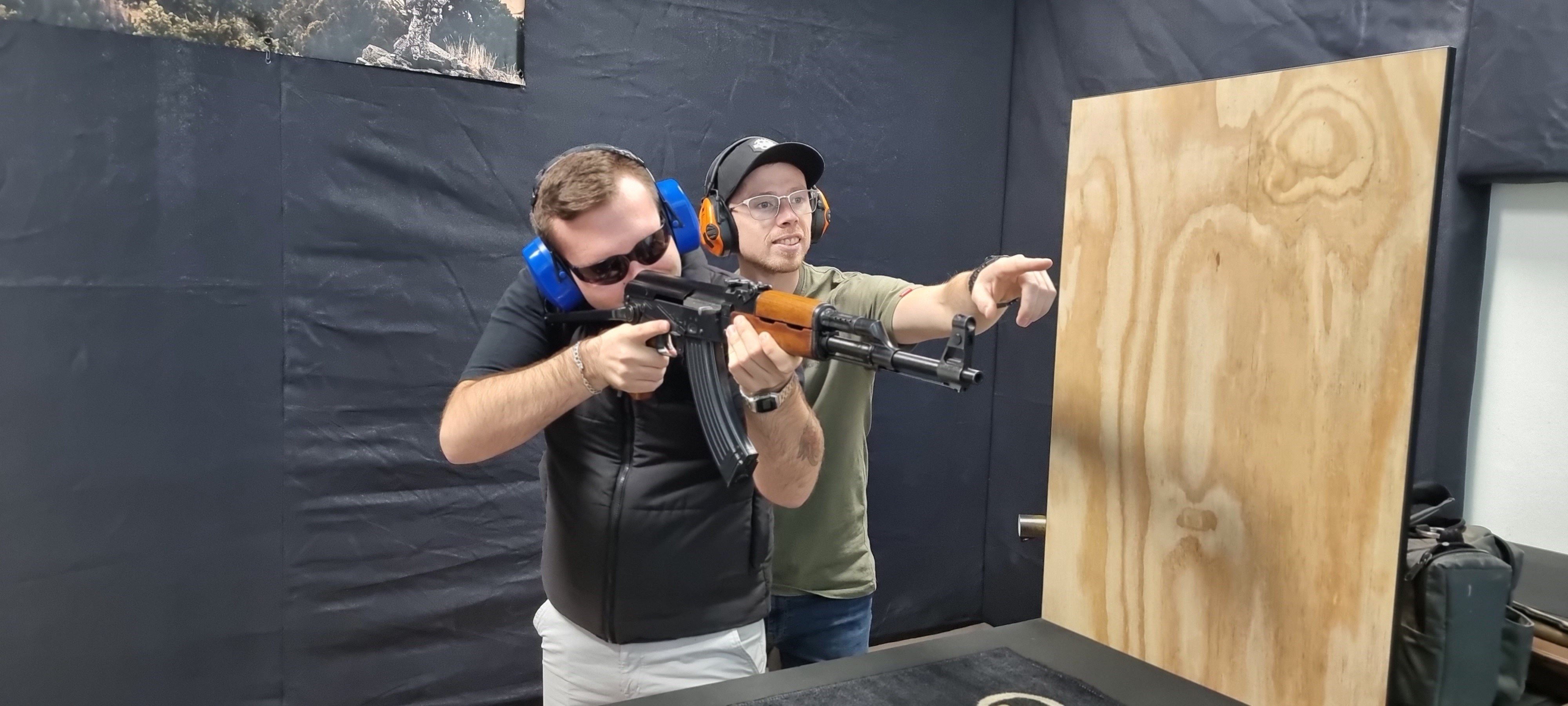 Instruction on the Gunnery indoor range